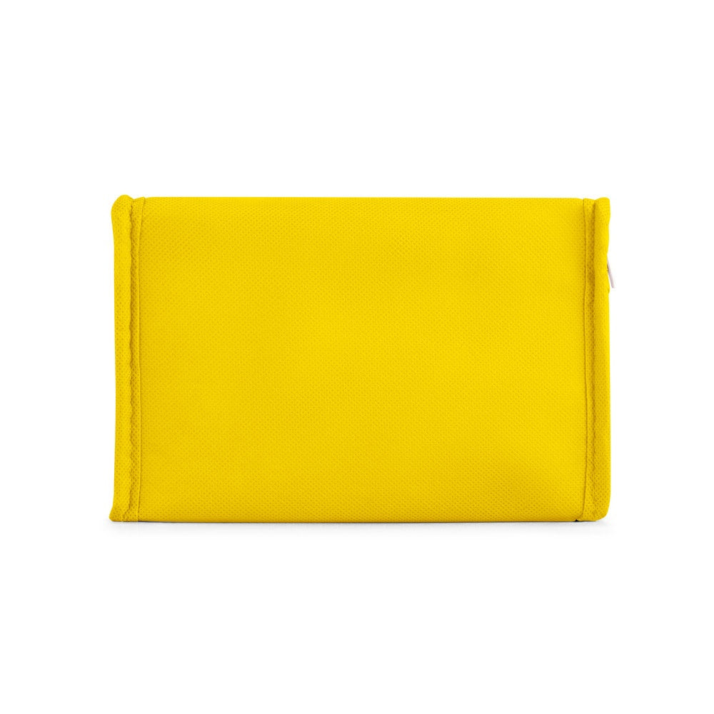 IZMIR promotional cooler bag in yellow (detail view) with custom logo branding