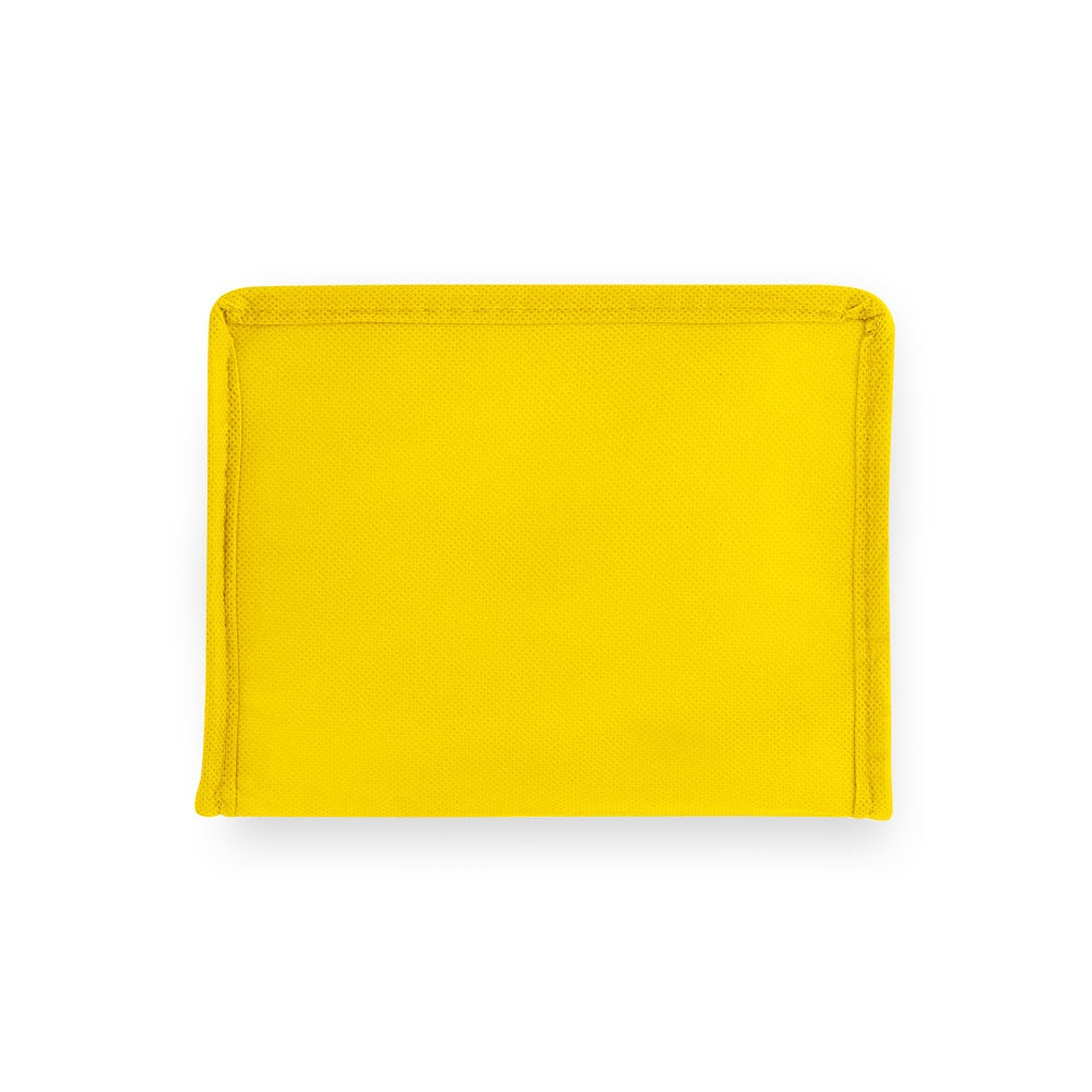 IZMIR promotional cooler bag in yellow (detail view) with custom logo branding