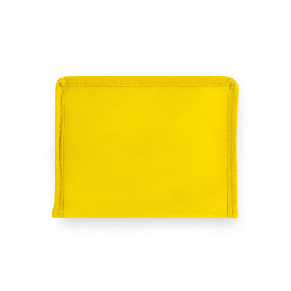 IZMIR promotional cooler bag in yellow (detail view) with custom logo branding