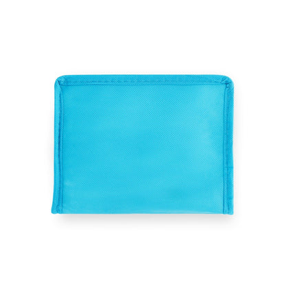 IZMIR promotional cooler bag in light blue (detail view) with custom logo branding