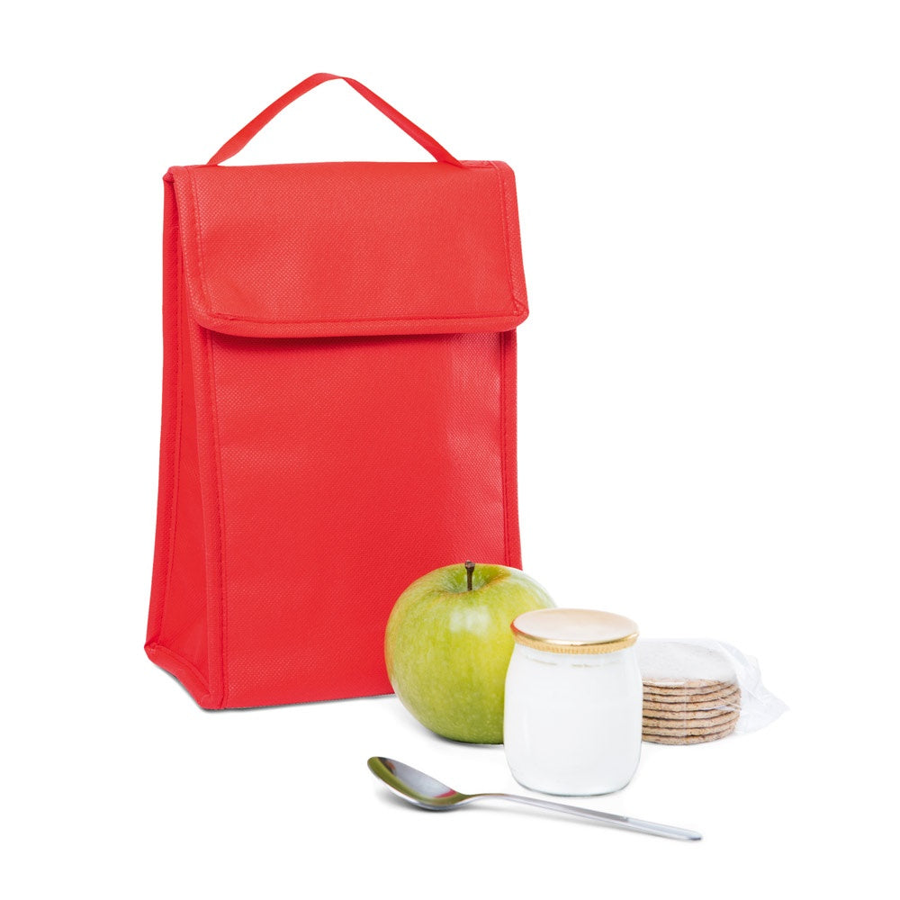 OSAKA promotional cooler bag in red (detail view) with custom logo branding
