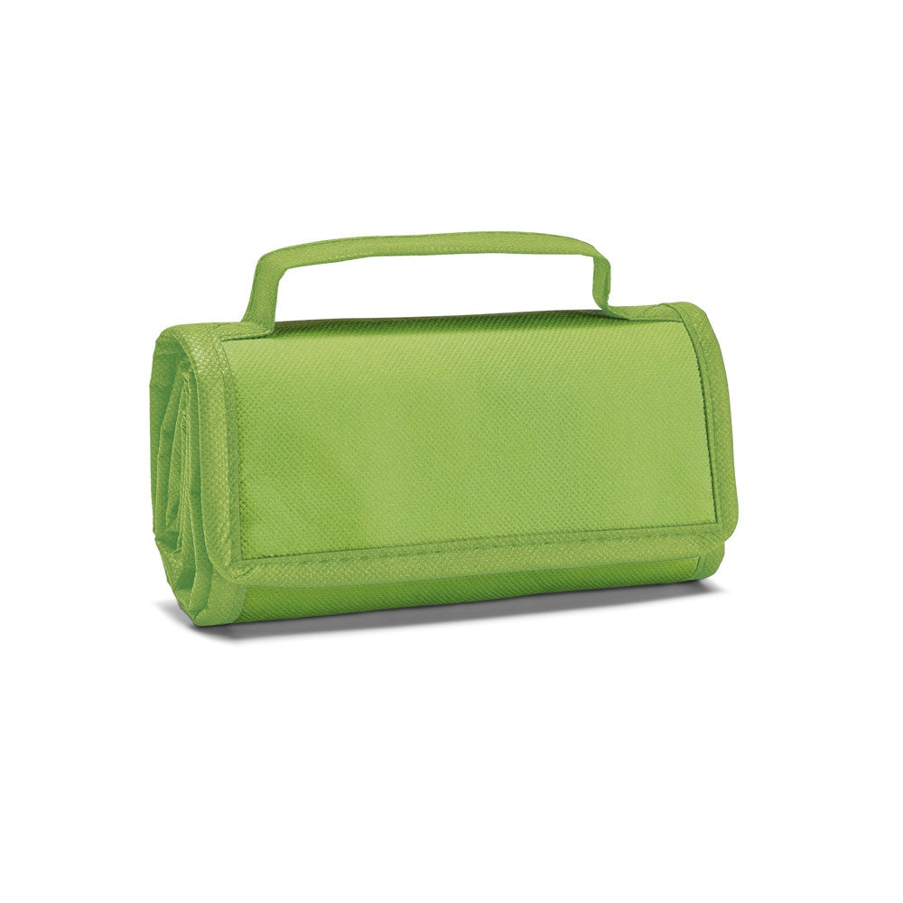 OSAKA promotional cooler bag in light green (detail view) with custom logo branding