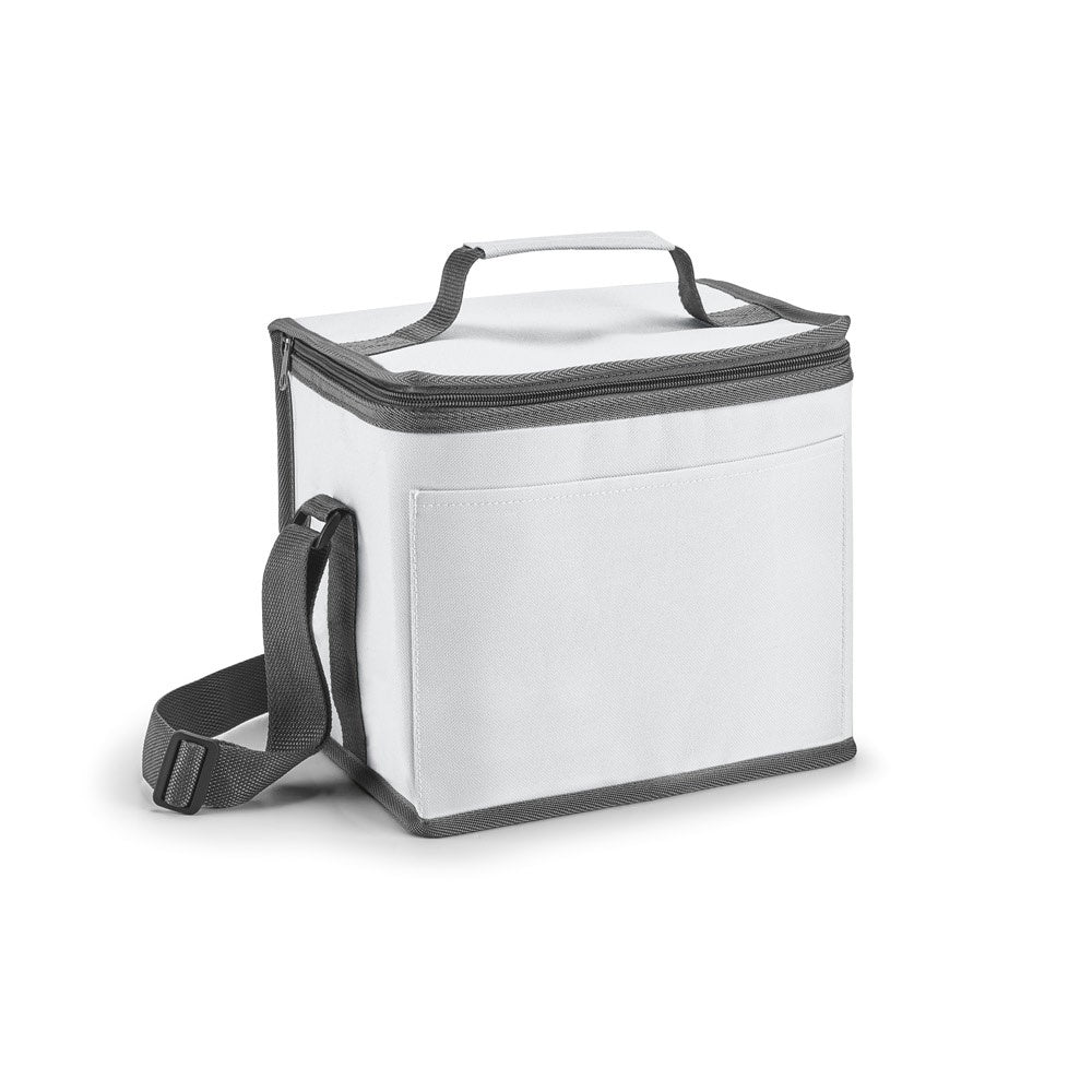 SINGAPORE promotional cooler bag in white with custom logo branding