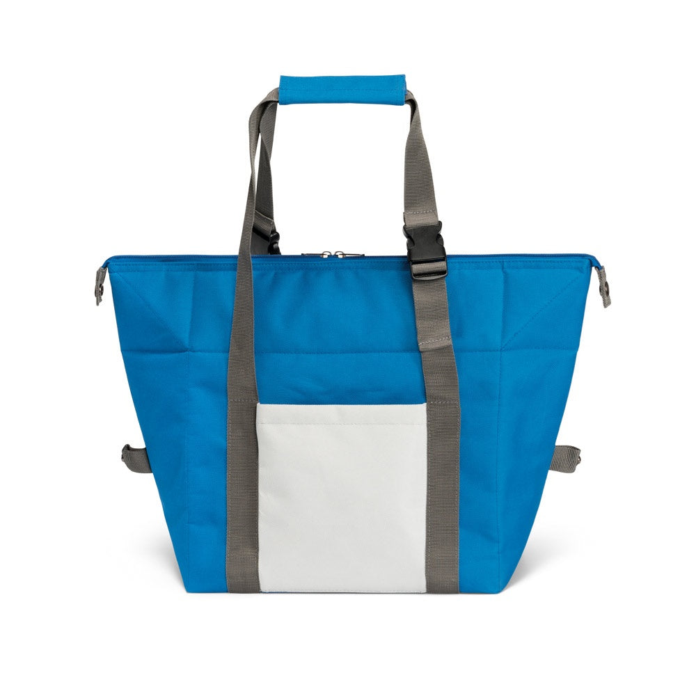PHILADEL promotional cooler bag in blue (detail view) with custom logo branding