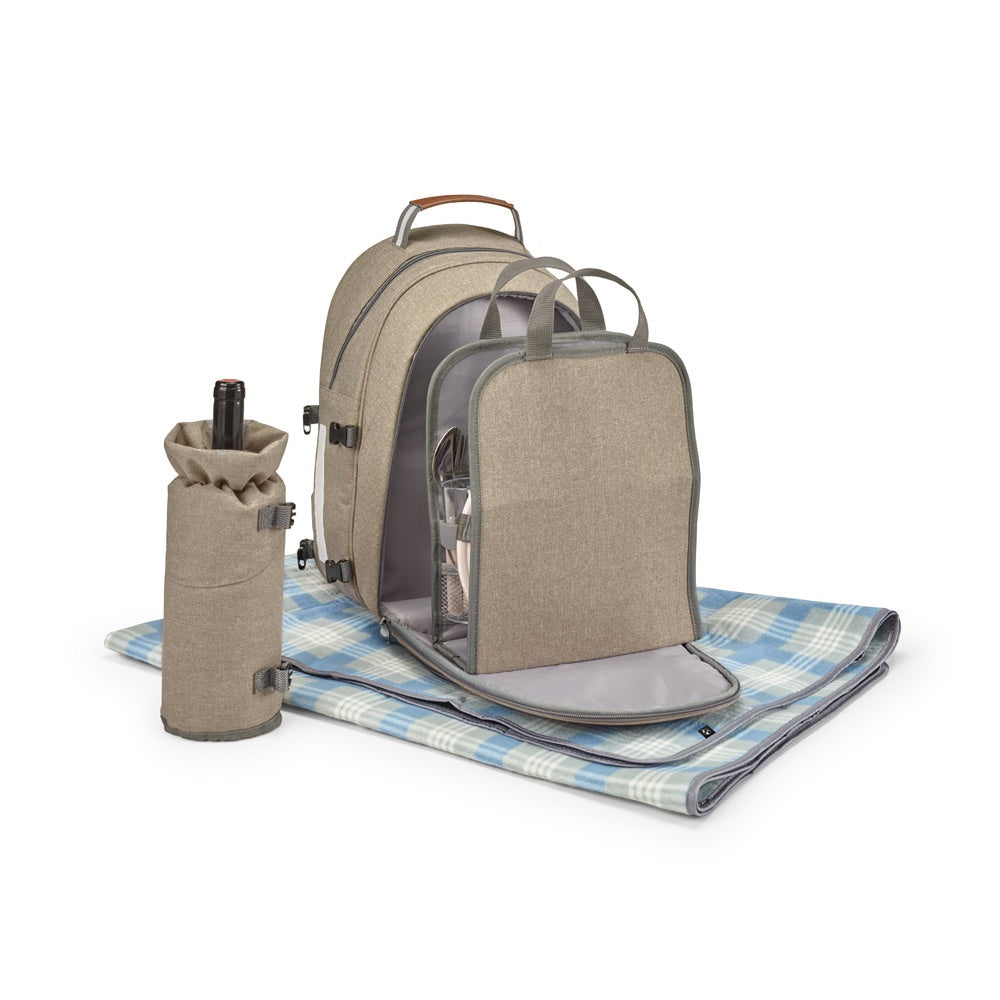 VILLA promotional picnic item in light brown (detail view) with custom logo branding