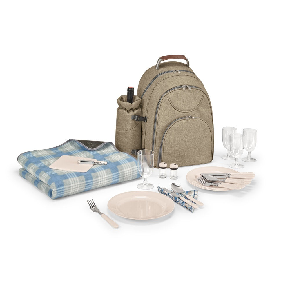 VILLA promotional picnic item in light brown (detail view) with custom logo branding