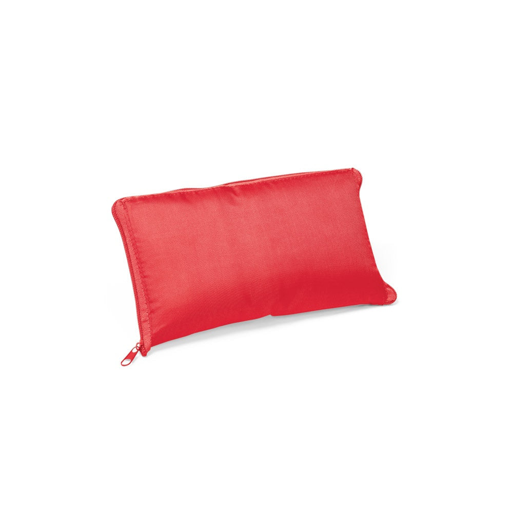 MAYFAIR promotional cooler bag in red (detail view) with custom logo branding