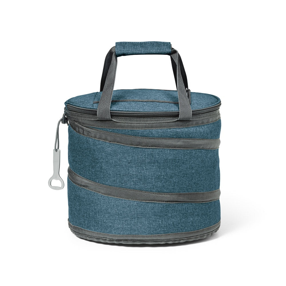 COAST promotional cooler bag in blue (detail view) with custom logo branding