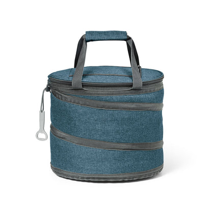 COAST promotional cooler bag in blue (detail view) with custom logo branding