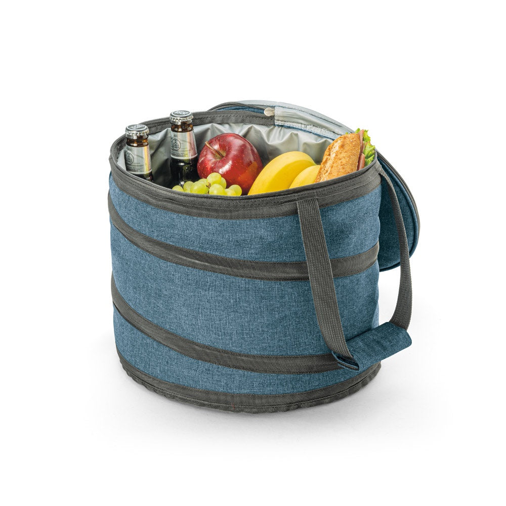 COAST promotional cooler bag in blue (detail view) with custom logo branding