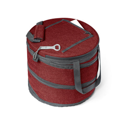 COAST promotional cooler bag in red (detail view) with custom logo branding