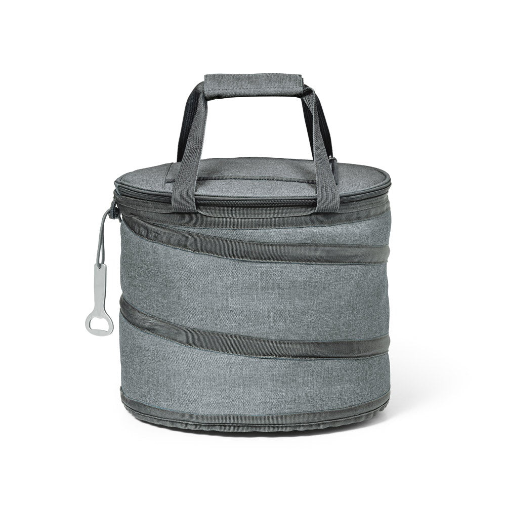 COAST promotional cooler bag in grey (detail view) with custom logo branding