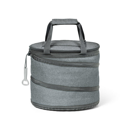 COAST promotional cooler bag in grey (detail view) with custom logo branding