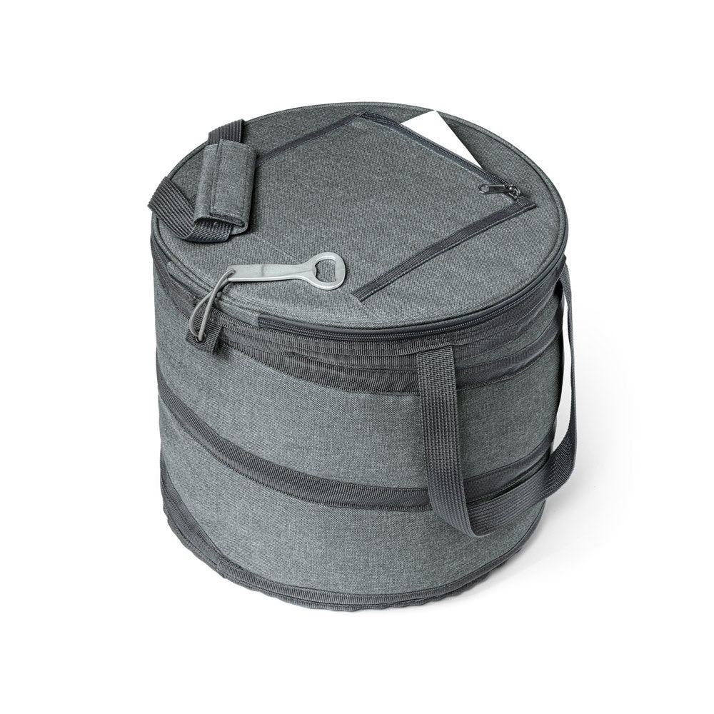 COAST promotional cooler bag in grey (detail view) with custom logo branding