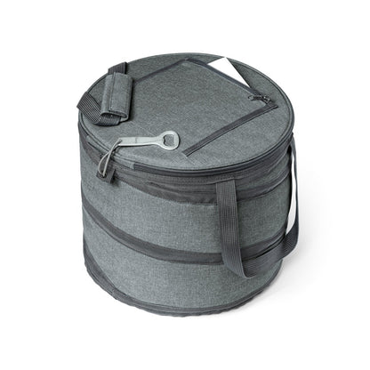 COAST promotional cooler bag in grey (detail view) with custom logo branding