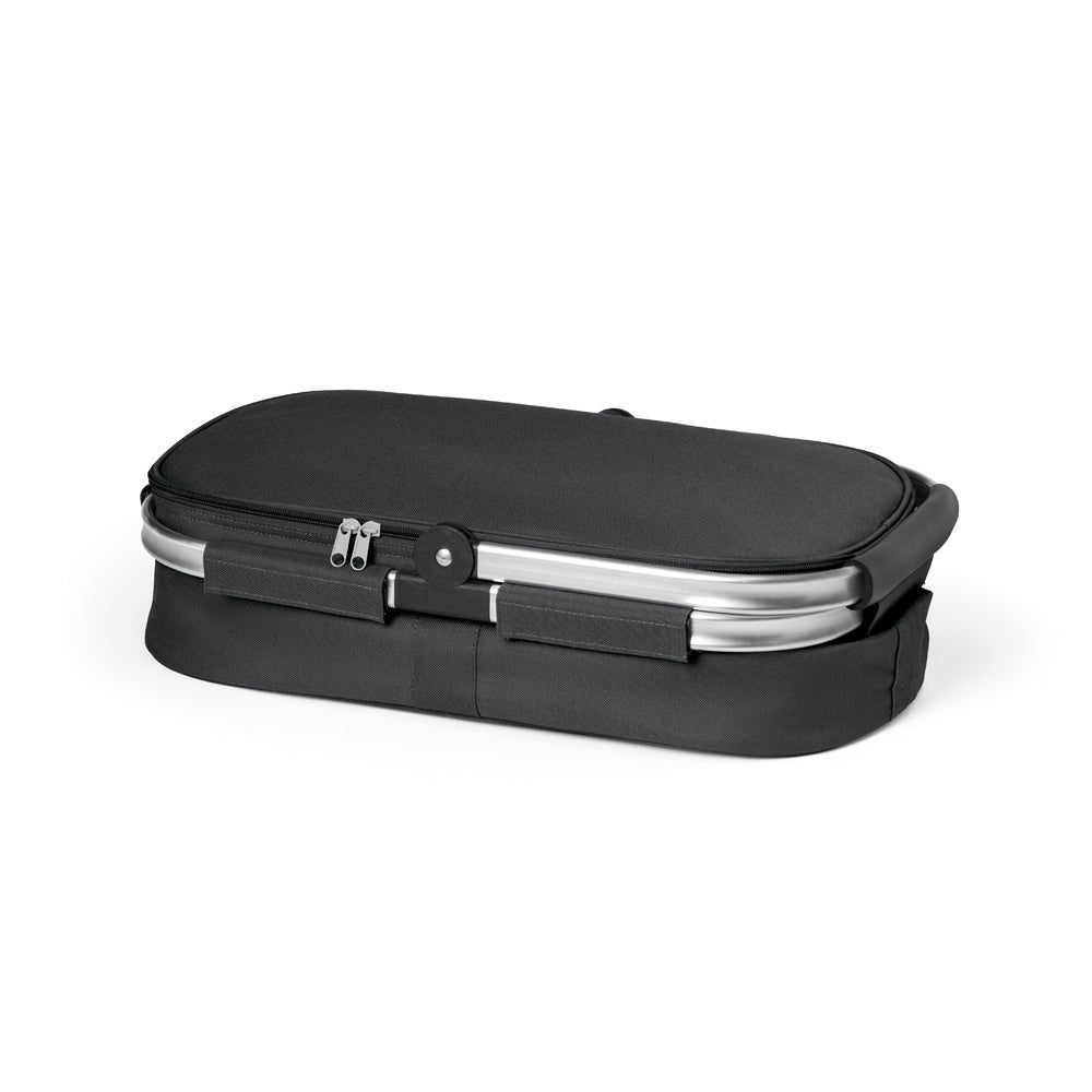 BASKIT promotional picnic item in black (detail view) with custom logo branding