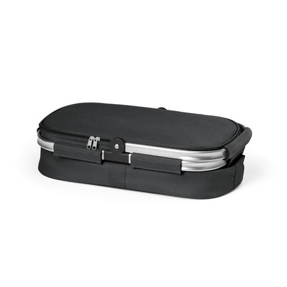 BASKIT promotional picnic item in black (detail view) with custom logo branding