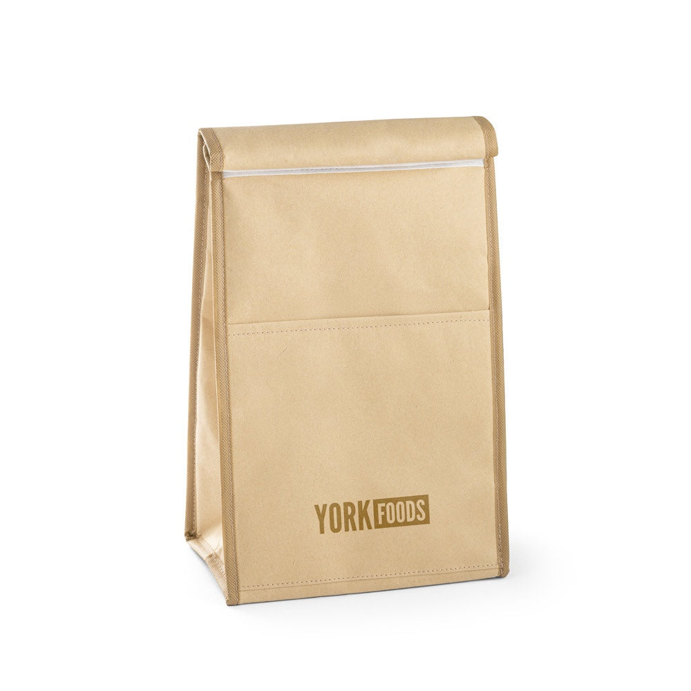 YORK promotional cooler bag in natural with custom logo branding