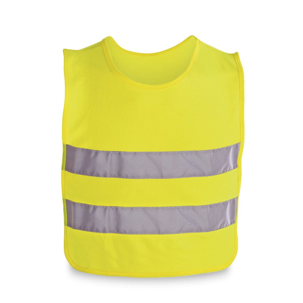 MIKE promotional kids' garment in yellow with custom logo branding