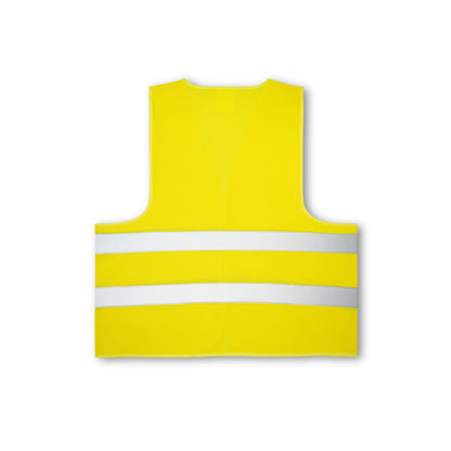 YELLOWSTONE promotional hi-vis safety item in yellow (detail view) with custom logo branding
