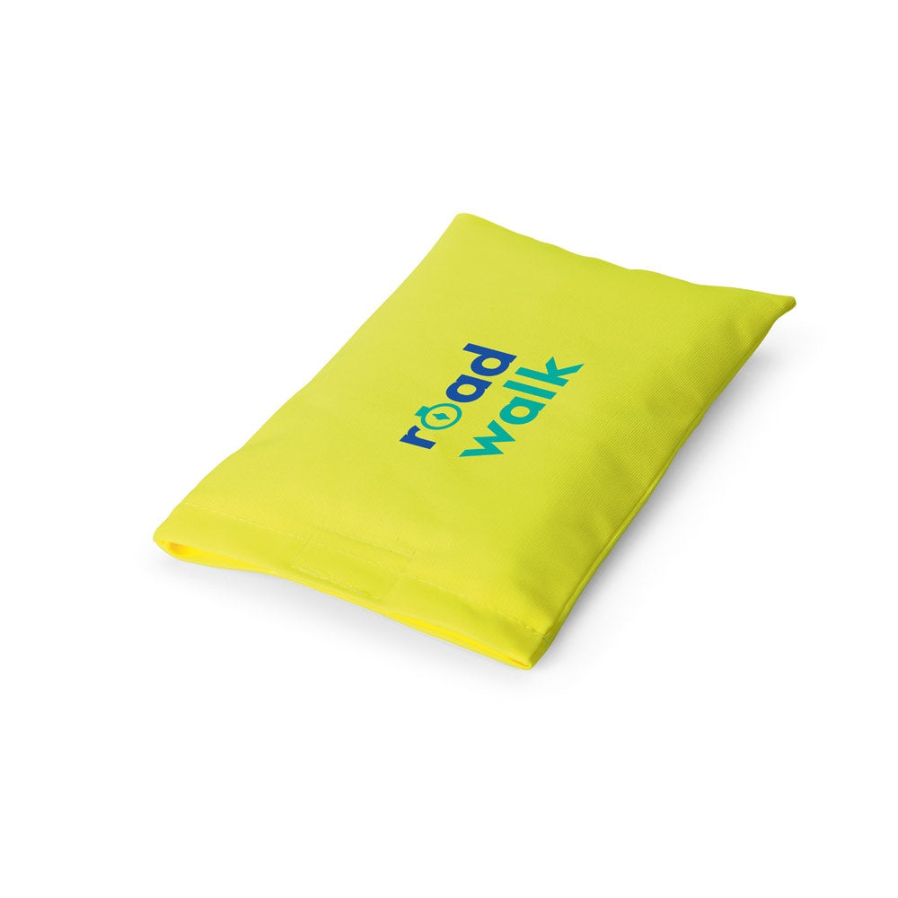 ROGER promotional hi-vis safety item in yellow with custom logo branding