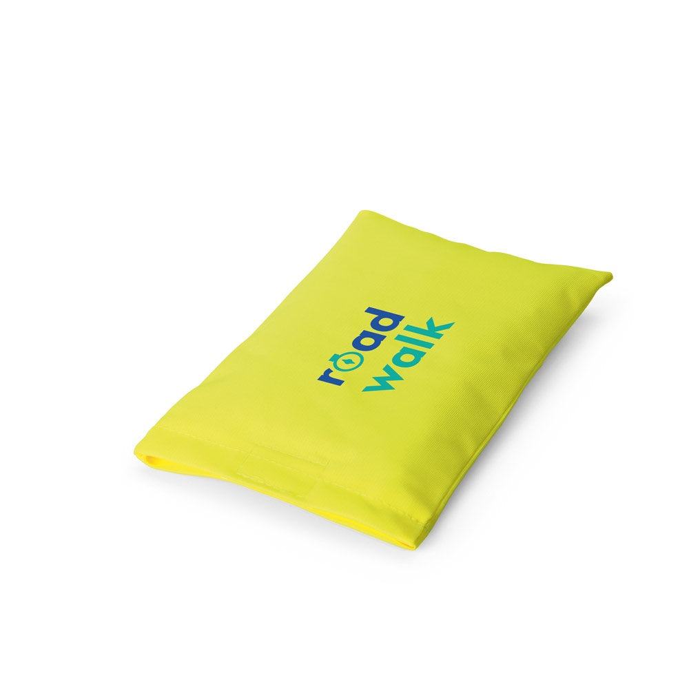 ROGER promotional hi-vis safety item (complete set view) with custom logo branding
