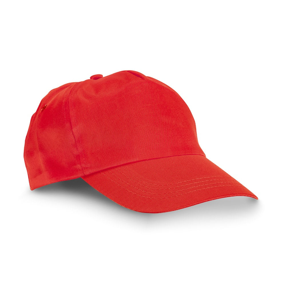 RUFAI promotional cap in red with custom logo branding