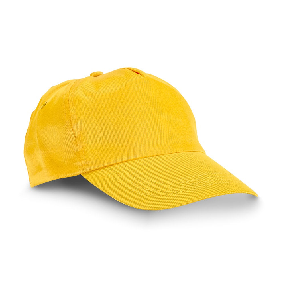 RUFAI promotional cap in yellow with custom logo branding