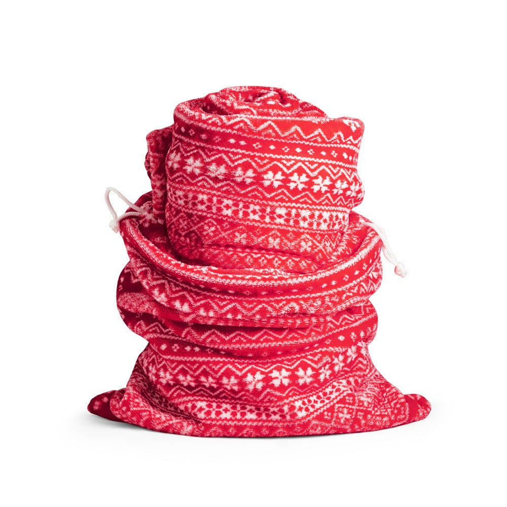 LAPONIA promotional home textile in red (detail view) with custom logo branding