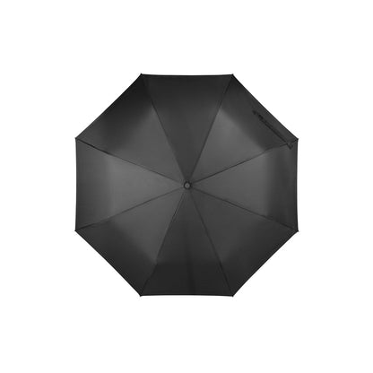 RIVER promotional umbrella in black (detail view) with custom logo branding