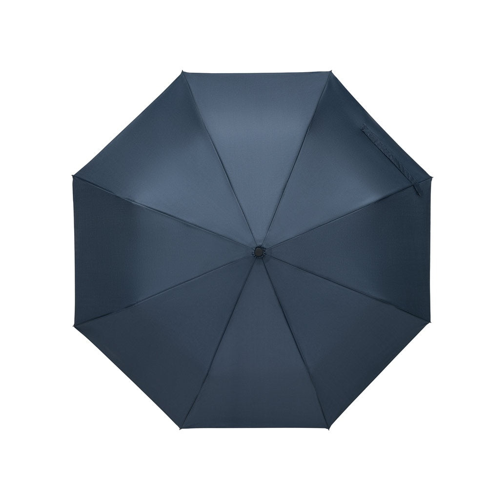 RIVER promotional umbrella in blue (detail view) with custom logo branding