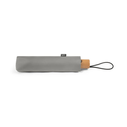 RIVER promotional umbrella in light grey (detail view) with custom logo branding