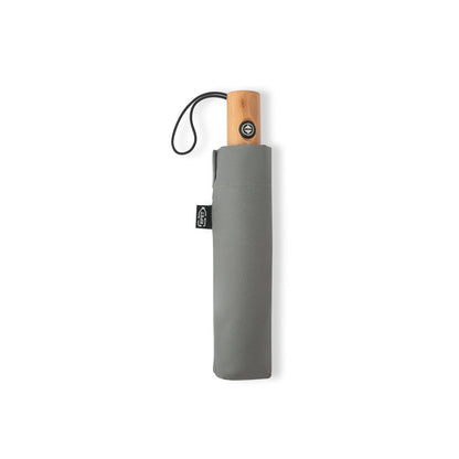 RIVER promotional umbrella in light grey (detail view) with custom logo branding