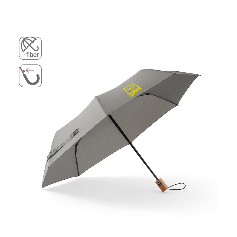 RIVER promotional umbrella (complete set view) with custom logo branding