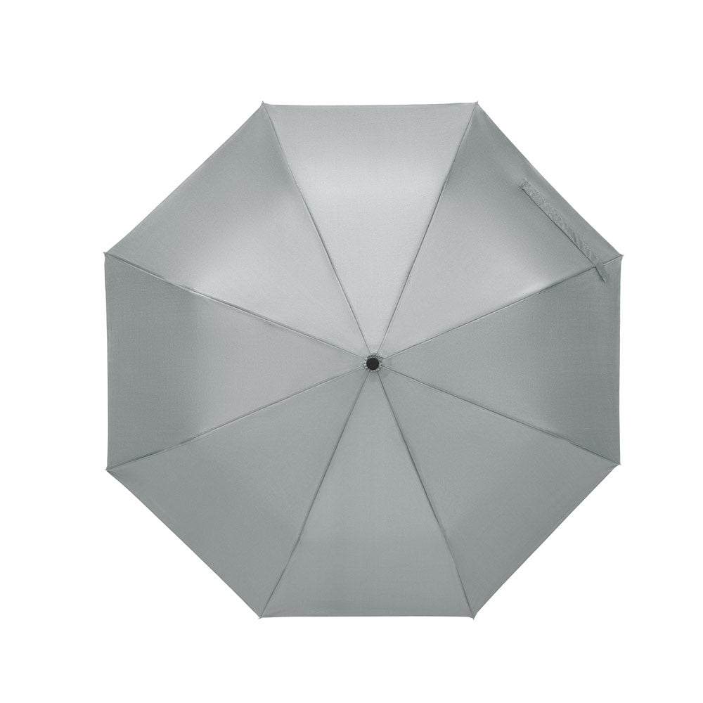 CIMONE promotional umbrella in light grey (detail view) with custom logo branding