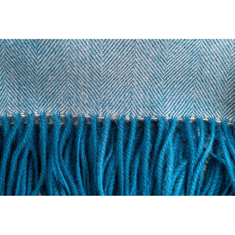 SMOOTH promotional home textile in blue (detail view) with custom logo branding