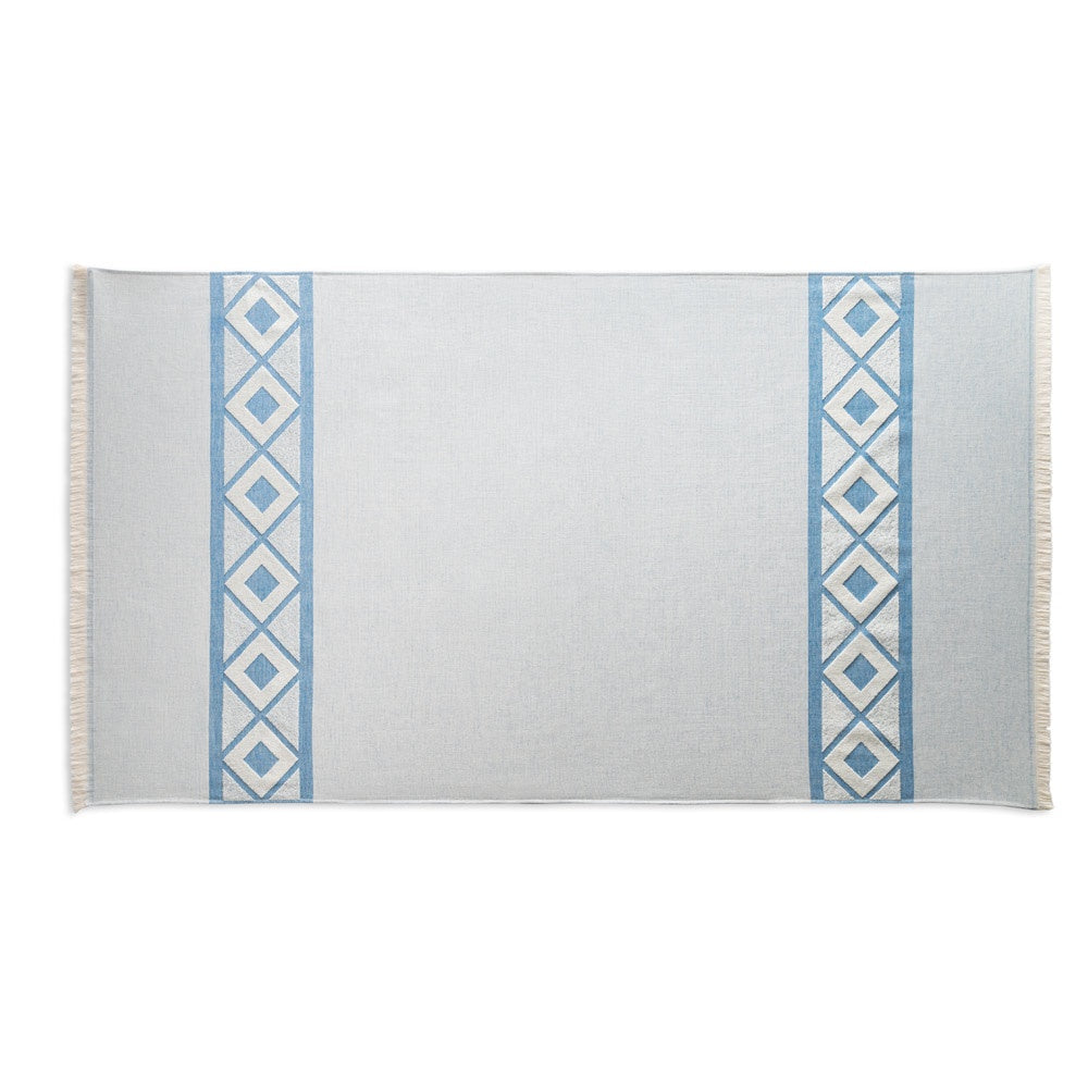 MALEK promotional home accessory in blue (detail view) with custom logo branding