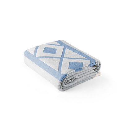 MALEK promotional home accessory in blue (detail view) with custom logo branding