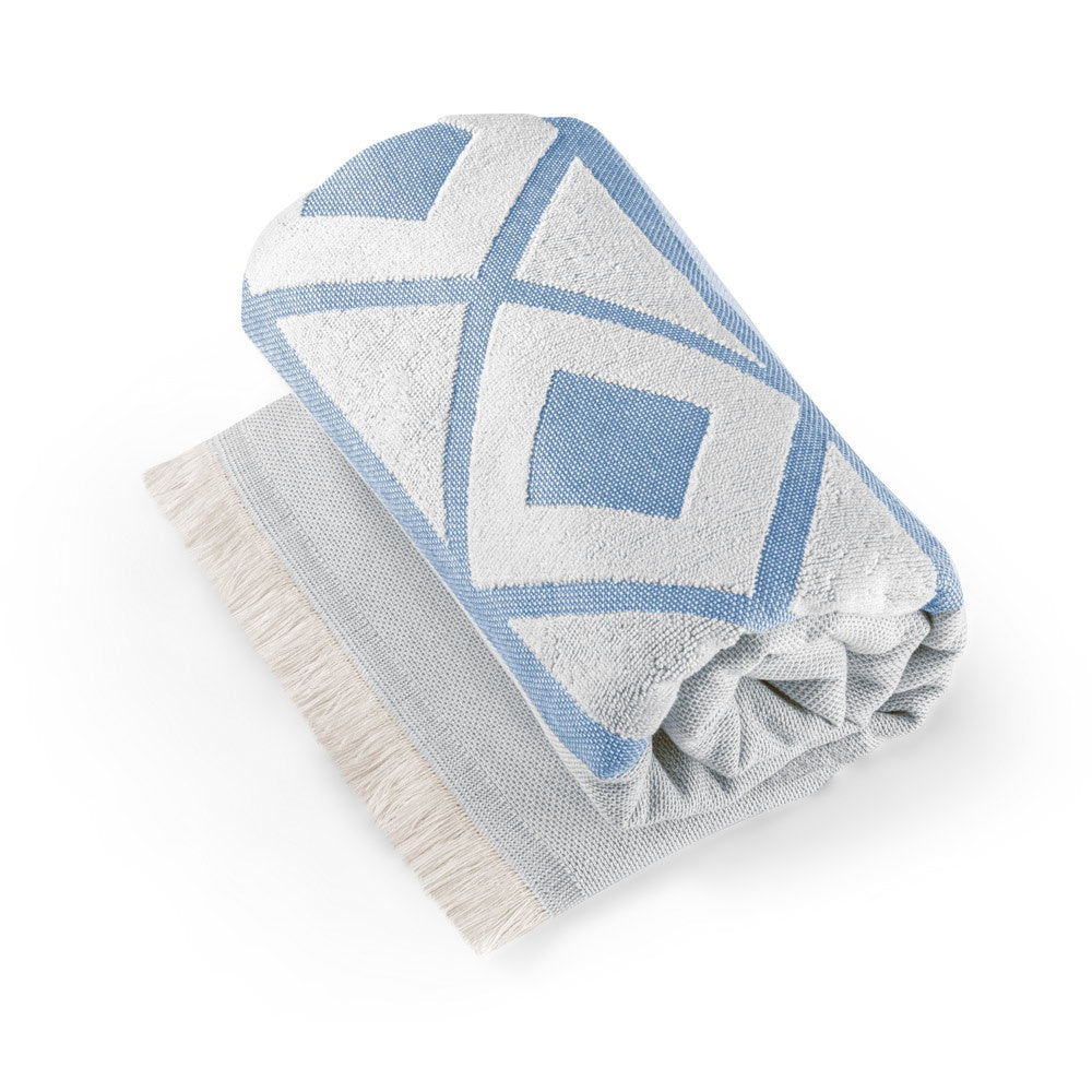 MALEK promotional home accessory in blue (detail view) with custom logo branding