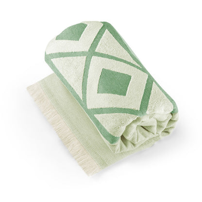 MALEK promotional home accessory in green (detail view) with custom logo branding