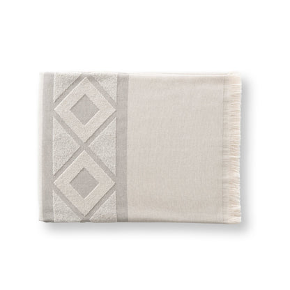 MALEK promotional home accessory in light grey (detail view) with custom logo branding