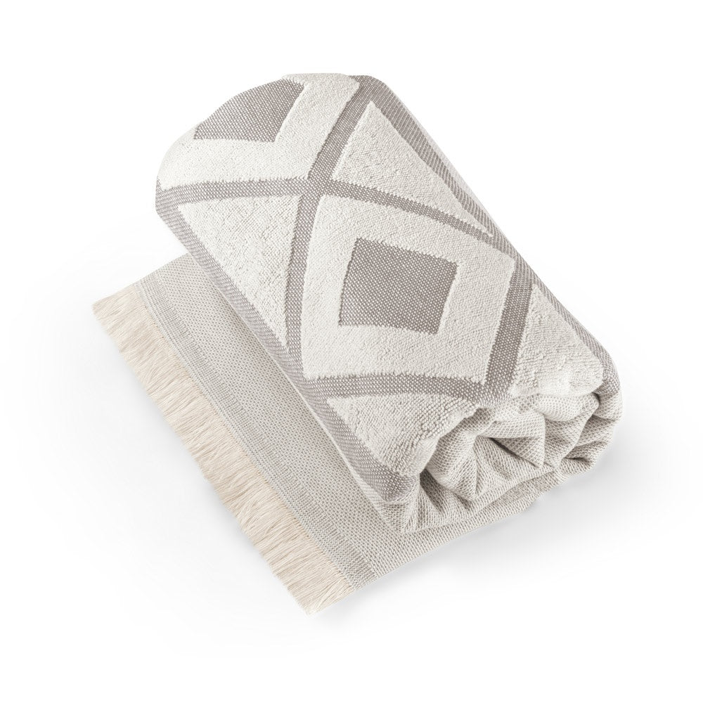 MALEK promotional home accessory in light grey (detail view) with custom logo branding