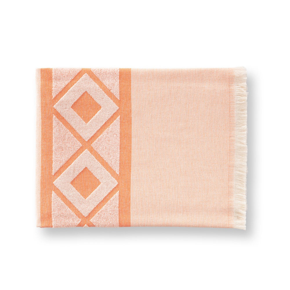 MALEK promotional home accessory in orange (detail view) with custom logo branding