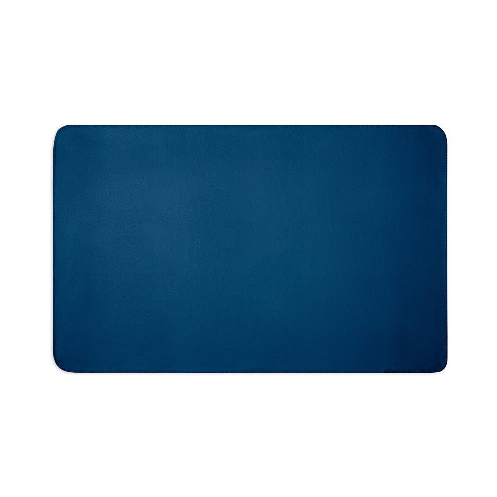 SULENA promotional home textile in blue (detail view) with custom logo branding