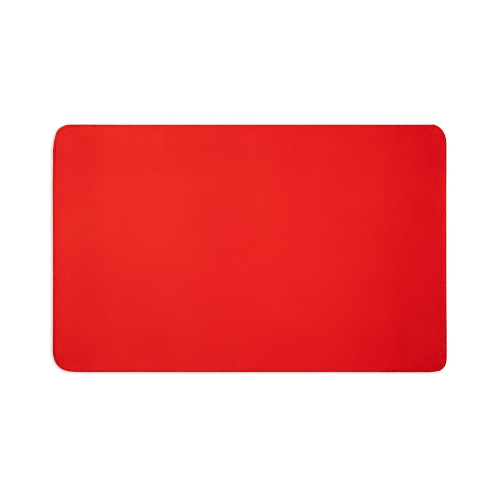 SULENA promotional home textile in red (detail view) with custom logo branding