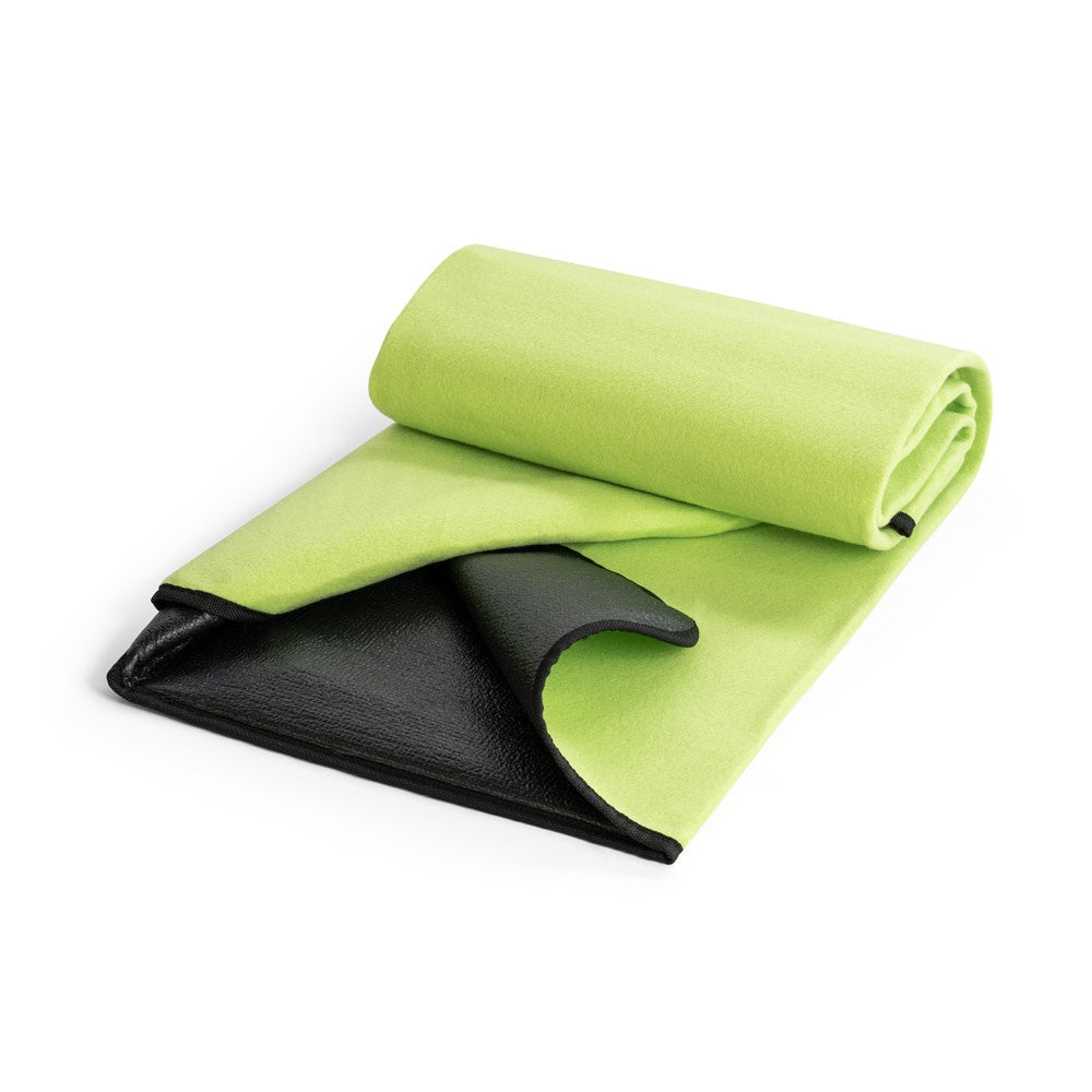 RILEY promotional home textile in light green (detail view) with custom logo branding