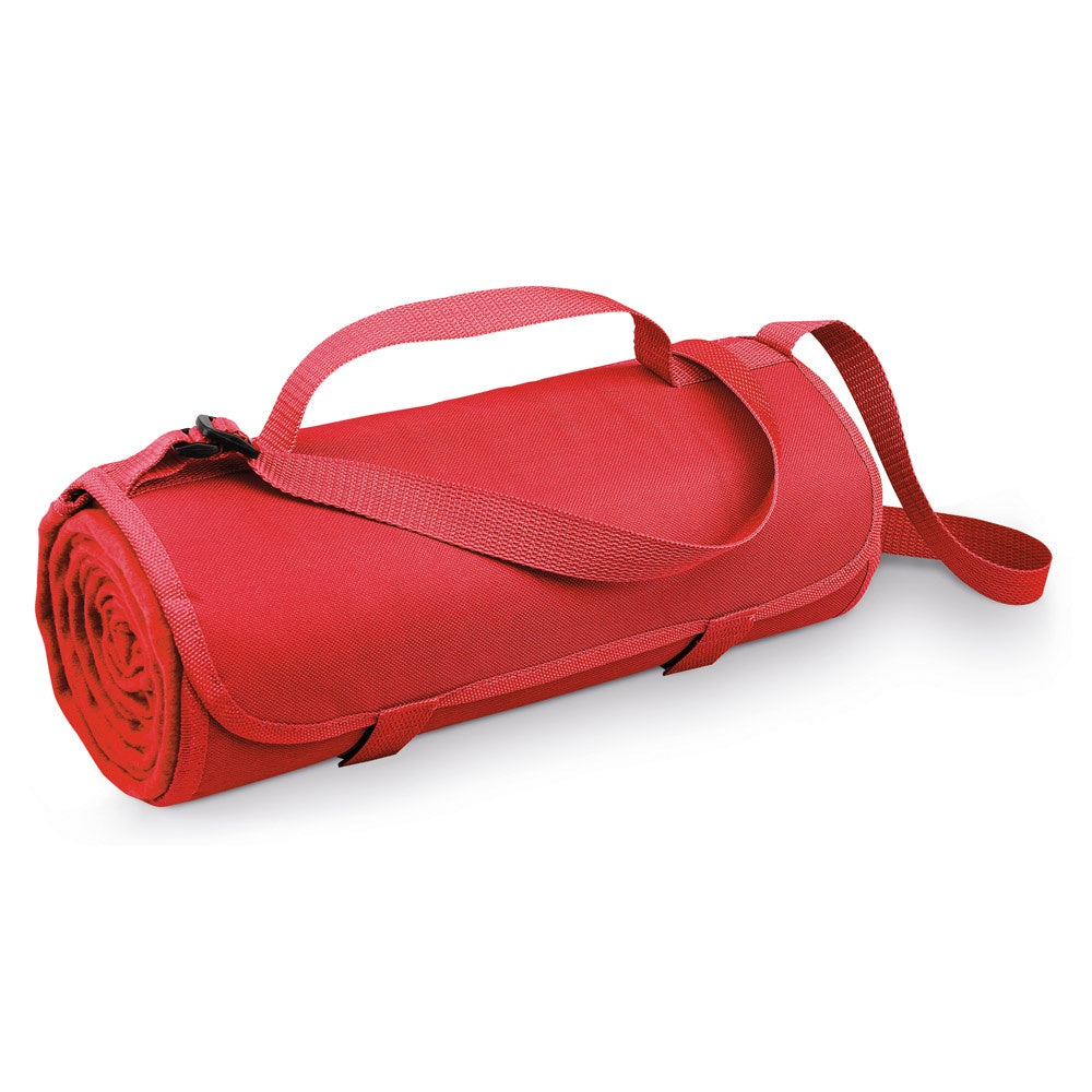 FLEECE promotional home textile in red with custom logo branding