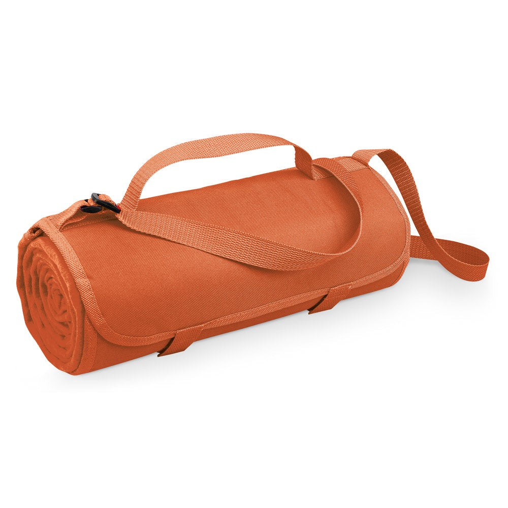 FLEECE promotional home textile in orange with custom logo branding