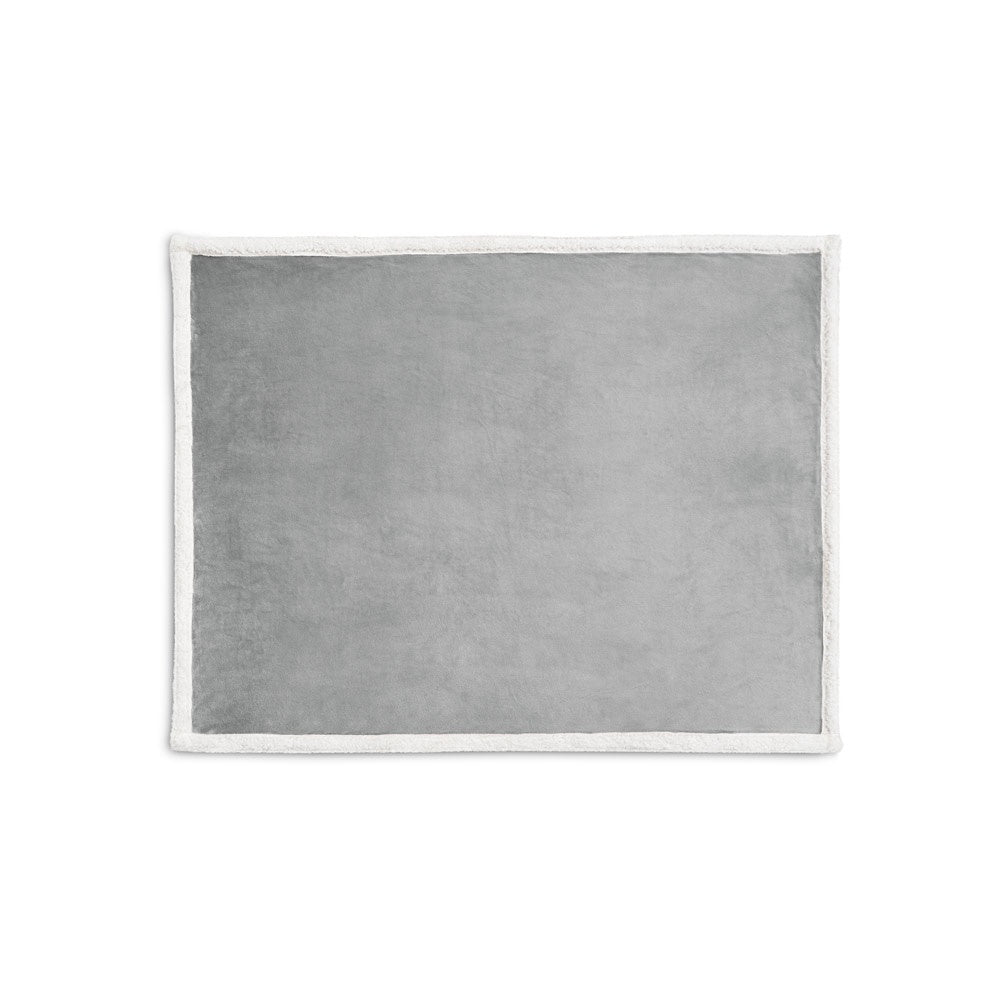 HEIDEN promotional home textile in grey (detail view) with custom logo branding