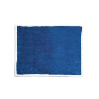 HEIDEN promotional home textile in royal blue (detail view) with custom logo branding